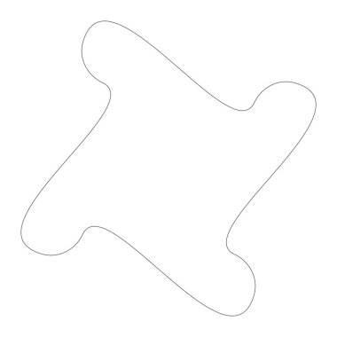 Editable hatları ile dairesel geometrik tasarım elemanı(lar) (outlin