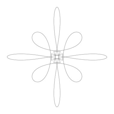 Editable hatları ile dairesel geometrik tasarım elemanı(lar) (outlin