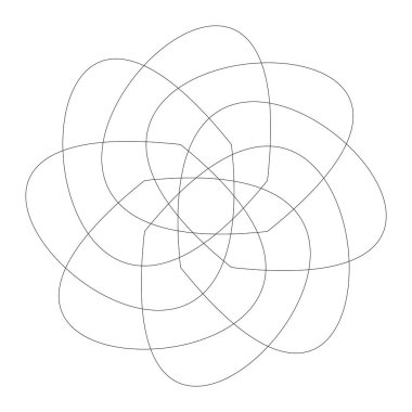 Editable hatları ile dairesel geometrik tasarım elemanı(lar) (outlin