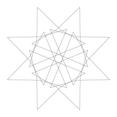 Editable hatları ile dairesel geometrik tasarım elemanı(lar) (outlin