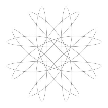 Editable hatları ile dairesel geometrik tasarım elemanı(lar) (outlin