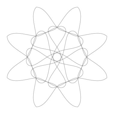 Editable hatları ile dairesel geometrik tasarım elemanı(lar) (outlin