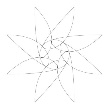 Editable hatları ile dairesel geometrik tasarım elemanı(lar) (outlin