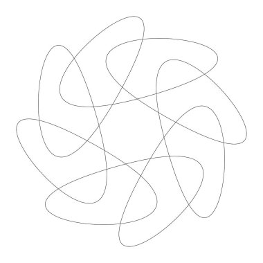 Editable hatları ile dairesel geometrik tasarım elemanı(lar) (outlin