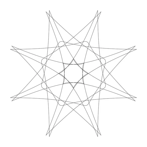 編集可能な線を持つ円形の幾何学的設計要素(アウトリン — ストックベクタ