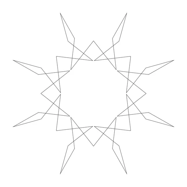 Okrągły element projektu geometrycznego z liniami edytowalnymi (outlin — Wektor stockowy