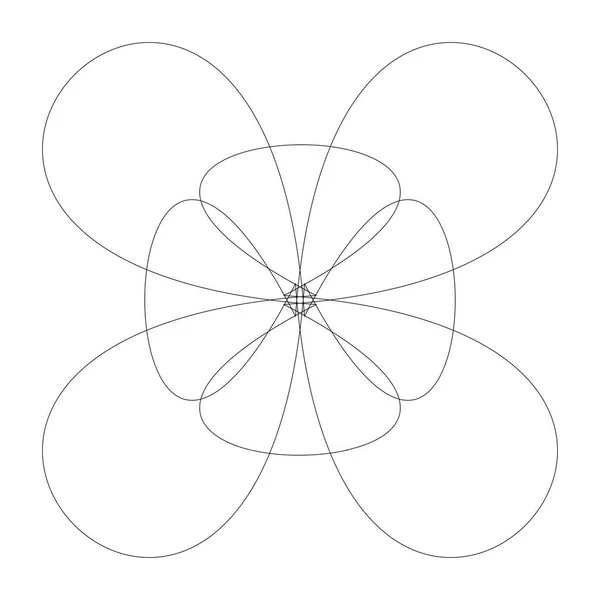 Okrągły element projektu geometrycznego z liniami edytowalnymi (outlin — Wektor stockowy