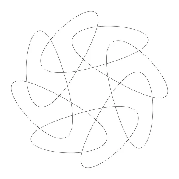 편집 가능한 선이 있는 원형 기하학적 설계 요소(아웃린) — 스톡 벡터