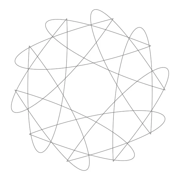 Elemento (s) de desenho geométrico circular (s) com linhas editáveis (outlin — Vetor de Stock