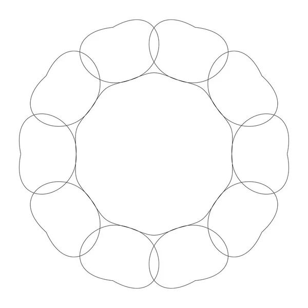 Circulair geometrisch ontwerpelement (en) met bewerkbare lijnen (outlin — Stockvector