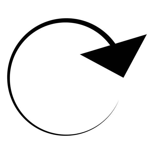 Cirkulär, Cirkelpil höger. Radiell pilikon, symbol. Clockwi — Stock vektor