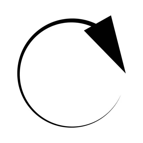 Circular, seta círculo à direita. Ícone de seta radial, símbolo. Clockwi — Vetor de Stock