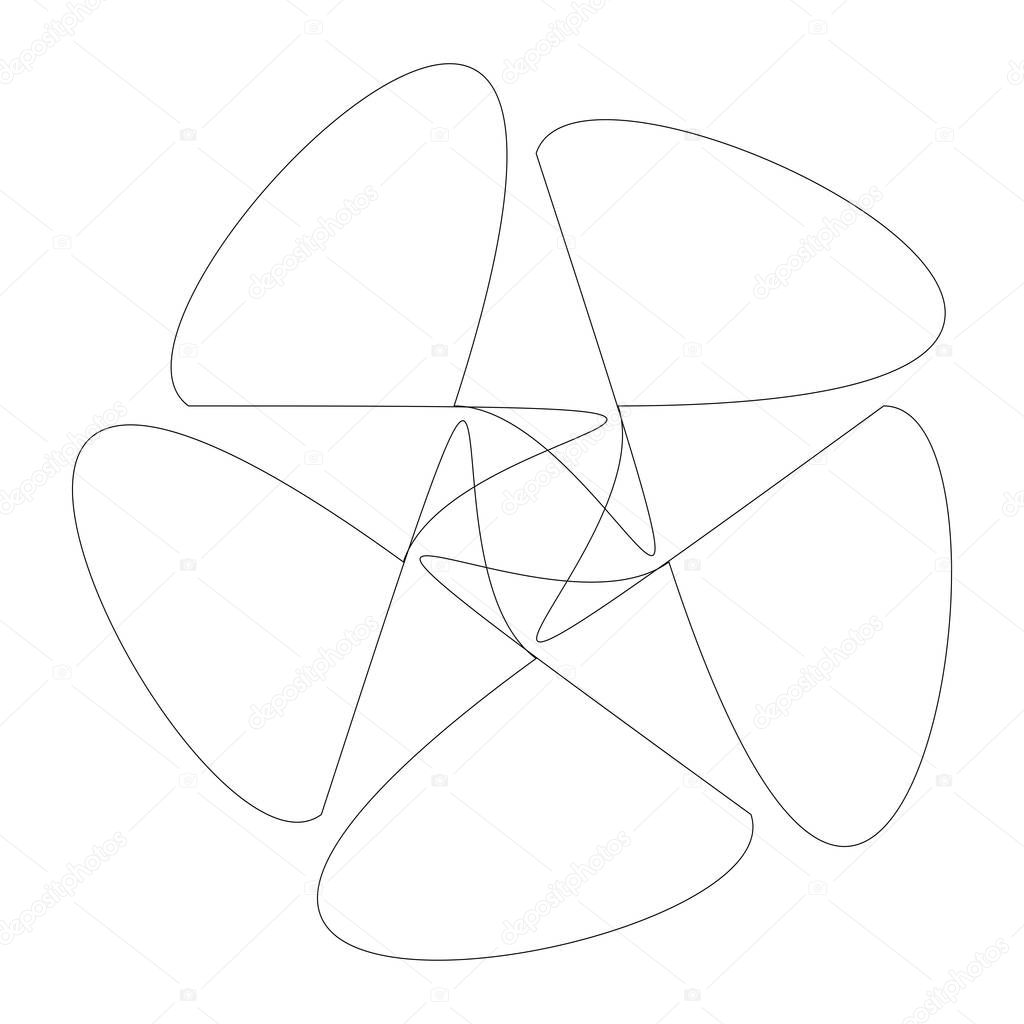 Circular geometric design element(s) with editable lines (outlin
