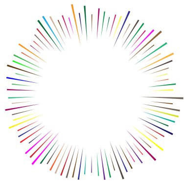 Radyal, yayılan çizgiler, kollar. Dairesel ışınlar, Kirişler. Multicolo