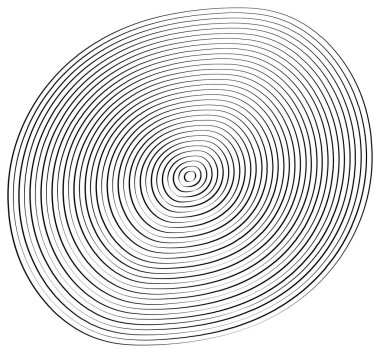 Eşmerkezli daireler. Radyal, yayılan halkalar. Soyut dairesel i