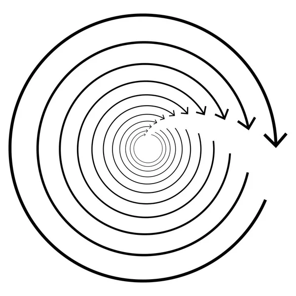 Okrągły, okrąg Strzałka w prawo. Ikona strzałki promieniowej, symbol. Clockwi — Wektor stockowy
