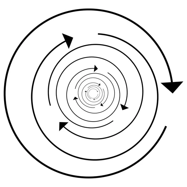 Круглая, круглая стрелка направо. Радиальная стрелка, символ. Клокви — стоковый вектор