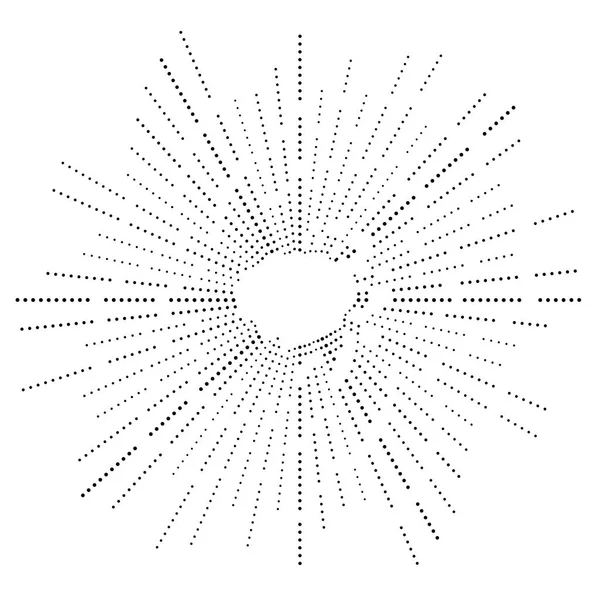 3D körkörös burst. Domború gömb, gömb, gömb torzítja. Domborít de — Stock Vector