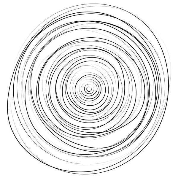 Koncentriska cirklar. Radiella, utstrålande ringar. Abstrakt cirkulär i — Stock vektor
