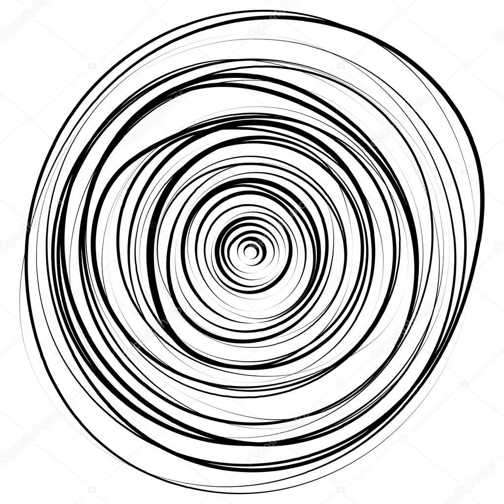 Concentric circles. Radial, radiating rings. Abstract circular i