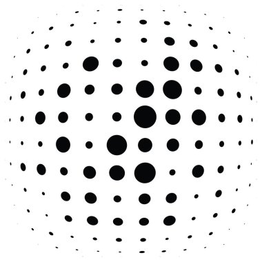 Yarım tonlu nokta, daire, noktalı eleman. Küre, küre veya küre di