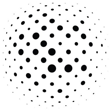 Yarım tonlu nokta, daire, noktalı eleman. Küre, küre veya küre di