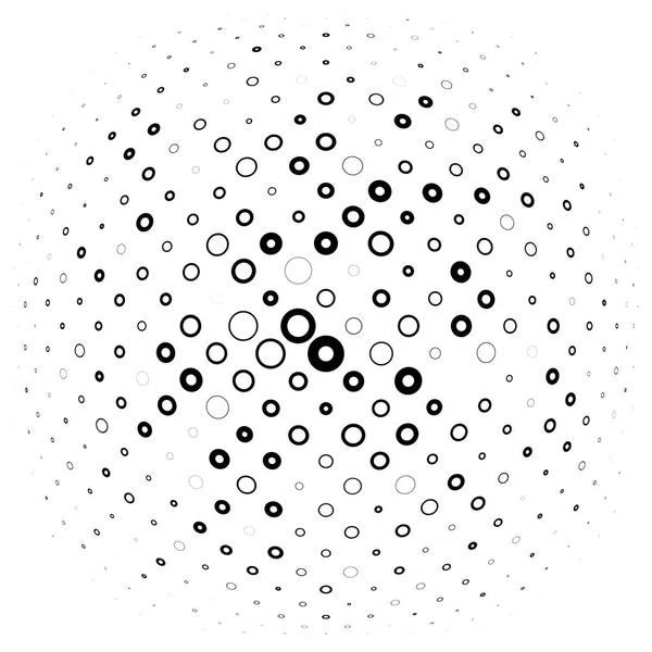 Puntos de medio tono, círculos, elemento punteado. Esfera, esfera o globo — Archivo Imágenes Vectoriales