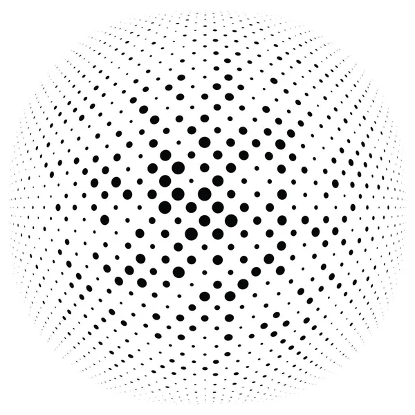 Tečky, kroužky, tečkovaný prvek s poloviční tónovou barvou. Koule, koule nebo koule di — Stockový vektor