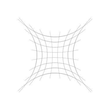 Girintili, kavisli örgü / ızgara / ince çizgiler dizisi. Oblate, sque