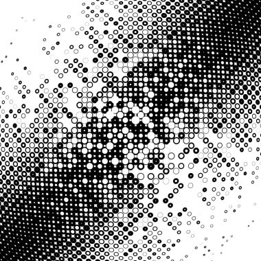 Yarım tonlu nokta. Noktalı, daireler desen. Küre, küre veya küre di