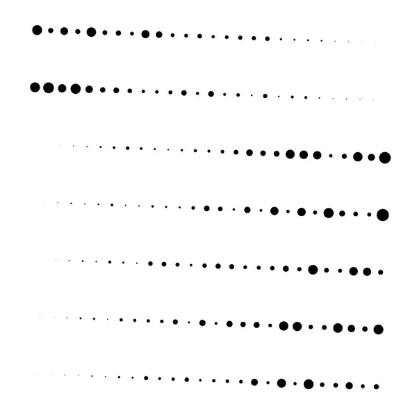 Zufällige Punkte Gestrichelte Linien Streifen Von Kreisen Halbtonige Illustration Fleckenmuster — Stockvektor