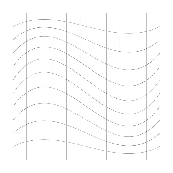 Ondulé, ondulant de fines lignes. Cambre, escroc, serrer distorti stretch — Image vectorielle