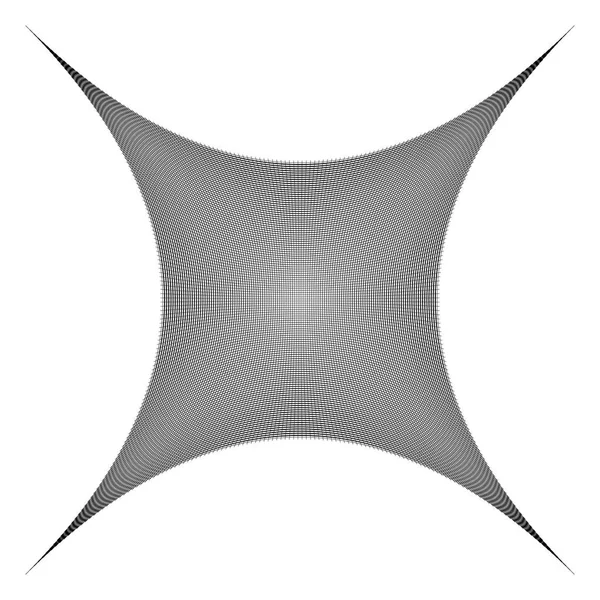 Malla / rejilla / matriz de líneas delgadas curvas e indentadas. Oblato, sque — Archivo Imágenes Vectoriales