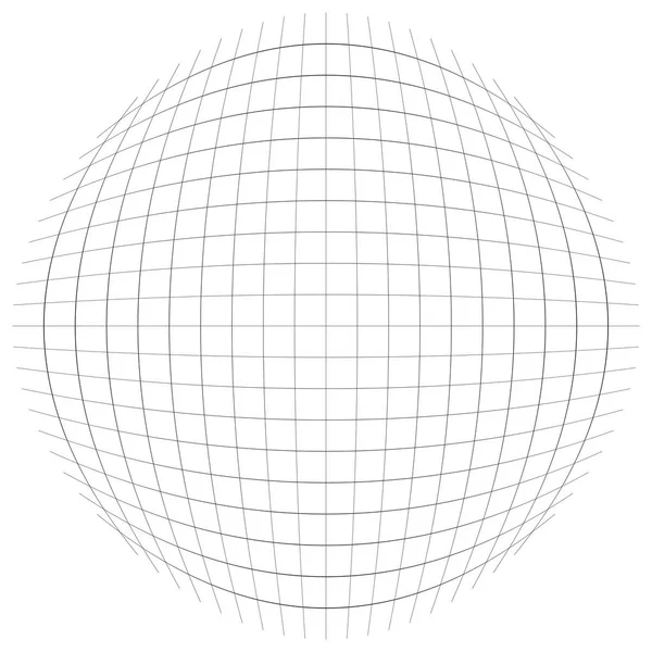 Globe à lignes minces, réseau sphérique, réseau. conv déformée — Image vectorielle
