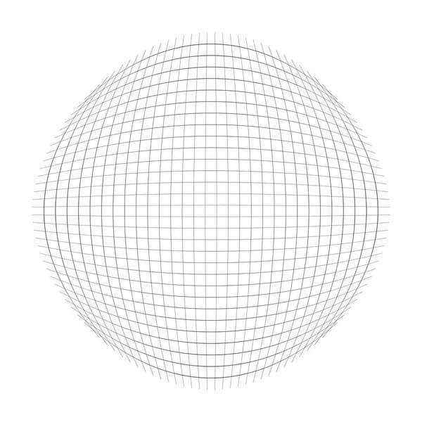 Linhas finas globo, rede de esferas, padrão de grade. conv. deformados — Vetor de Stock