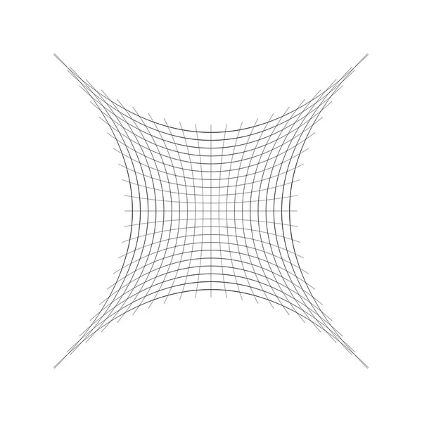 Rete / griglia / matrice di linee sottili dentate e curve. Oblato, sque — Vettoriale Stock