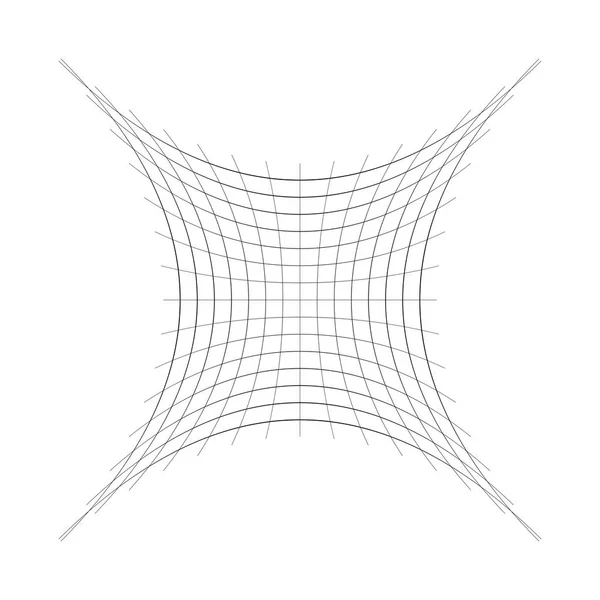 Behúzva, hajlított háló/rács/vékony vonalak tömbje. Az Oblate, sque — Stock Vector