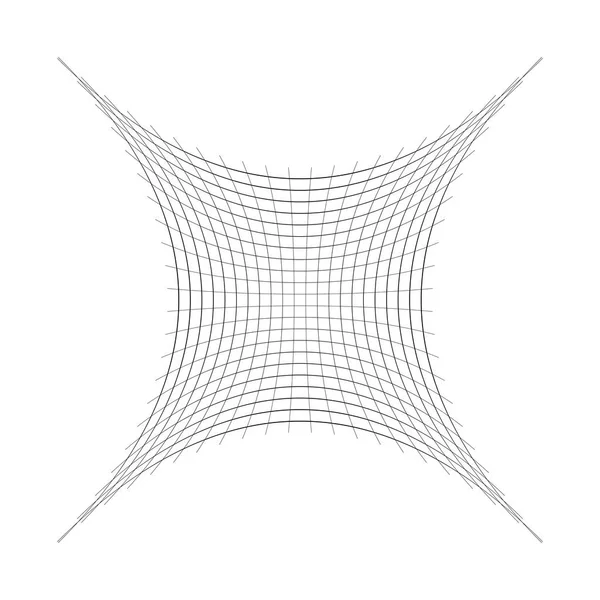 Karkaistu, kaareva verkko / ruudukko / ohuiden linjojen joukko. Oblaatti, sque — vektorikuva