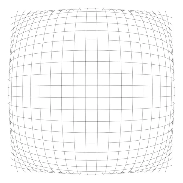 3D convex sferische, Globe, Orb uitstede vervorming, vervorming — Stockvector