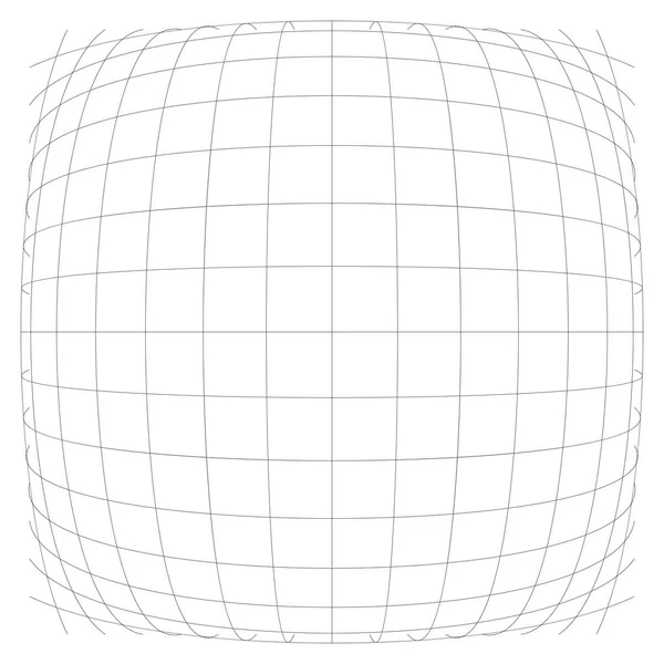 3D convex sferische, Globe, Orb uitstede vervorming, vervorming — Stockvector