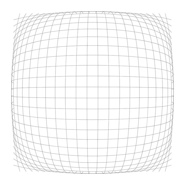 3D convex spherical, globe, orb protrude distortion, deformation — Stock Vector