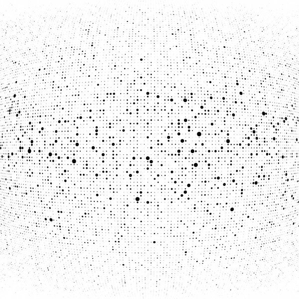 Half-tone dots. Dotted, circles pattern. Sphere, orb or globe di