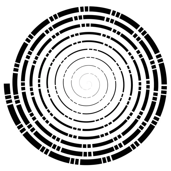 Soyut Spiral Büküm Bine Tendril Tasarım Elemanı Radyal Girdap Dalgalı — Stok Vektör