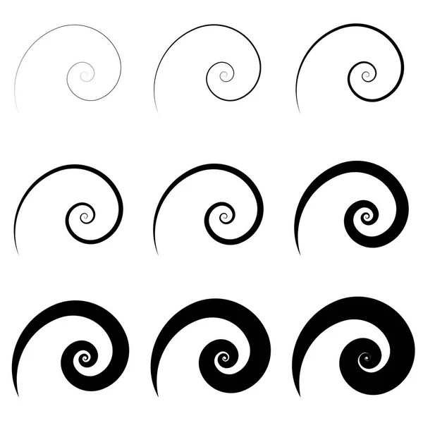 Abstract Spiral Twist Bine Tendril Design Element Radial Swirl Twirl — Stock Vector