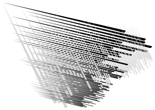 Grid, mesh met dynamische lijnen. Kruisende strepen. Onregelmatige g — Stockvector