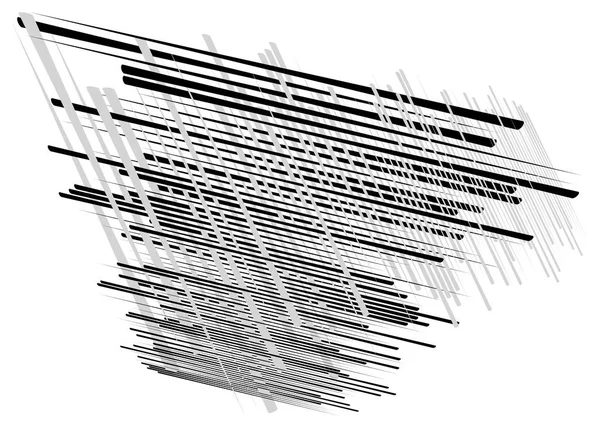 Grid, mesh met dynamische lijnen. Kruisende strepen. Onregelmatige g — Stockvector