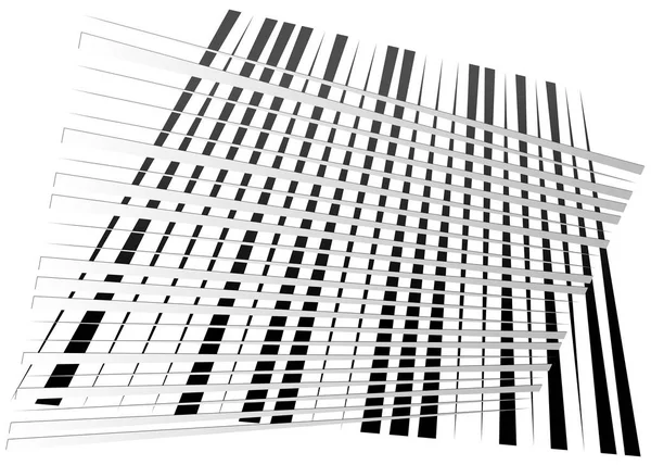 Grille, maillage avec lignes dynamiques. Rayures qui se croisent. Irrégulier g — Image vectorielle