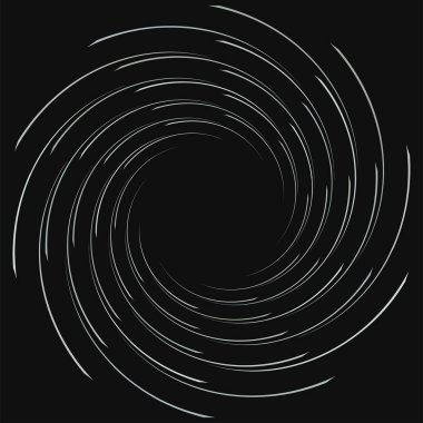 Soyut spiral, büküm. Radyal girdap, kıvrımlı, dalgalı çizgiler elemanı. Dairesel, eşmerkezli döngü deseni. Dön, girdap tasarımı. Kasırga, girdap illüstrasyon