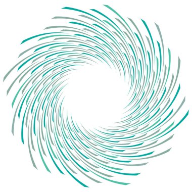 Soyut spiral, büküm. Radyal girdap, kıvrımlı, dalgalı çizgiler elemanı. Dairesel, eşmerkezli döngü deseni. Dön, girdap tasarımı. Kasırga, girdap illüstrasyon