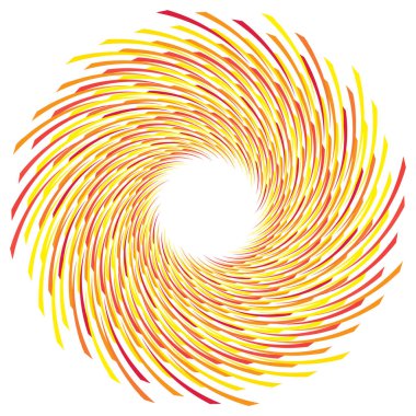 Soyut spiral, büküm. Radyal girdap, kıvrımlı, dalgalı çizgiler elemanı. Dairesel, eşmerkezli döngü deseni. Dön, girdap tasarımı. Kasırga, girdap illüstrasyon